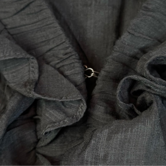 Mustard Seed ruffled flutter sleeve mini dress M layered tiered pockets coquette - Picture 6 of 15